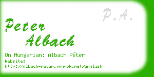 peter albach business card